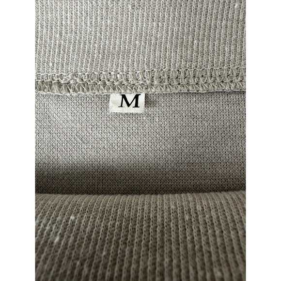 Womens Medium Blouse Neutral Lagenlook Asymmetrical Boho Flowy Oversized Chic - Picture 4 of 10